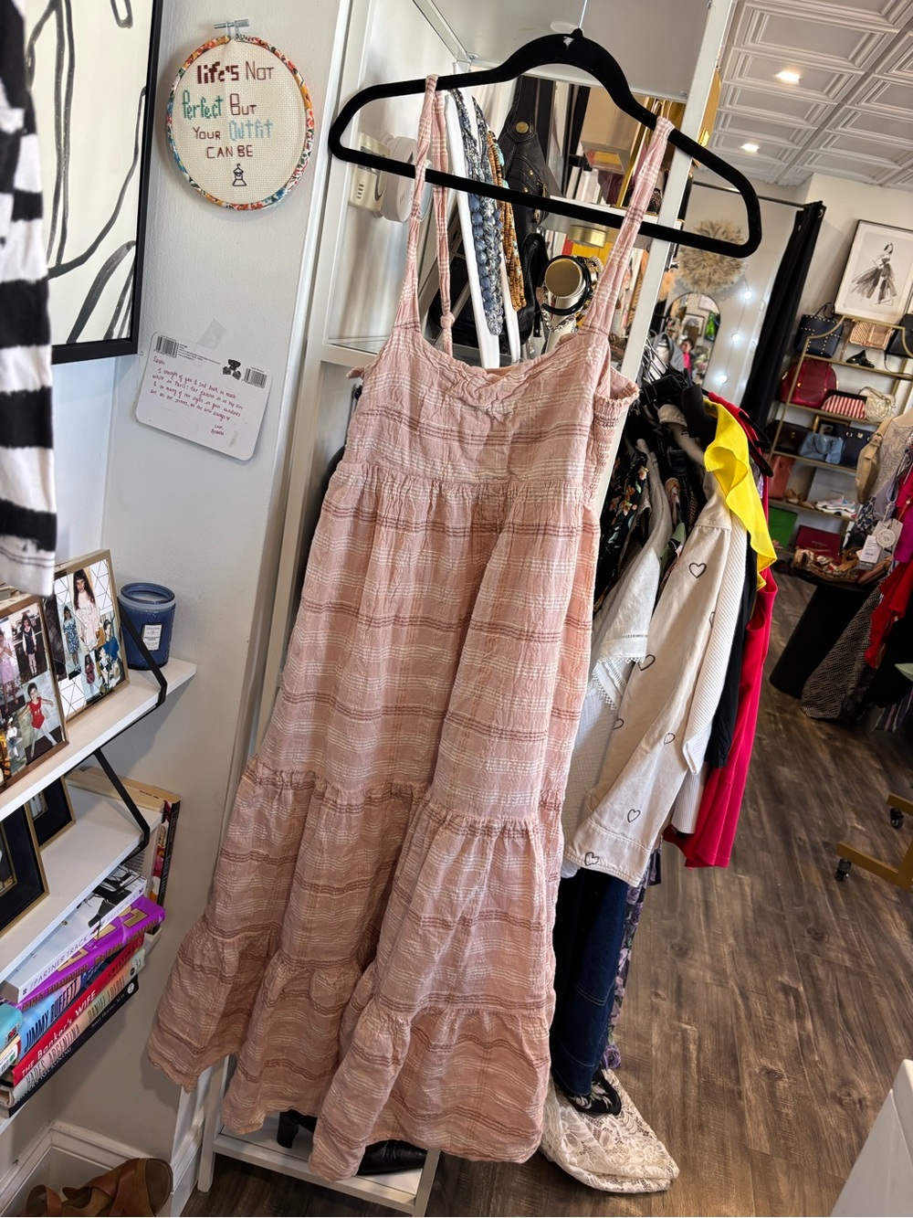 Hatch maternity Jules Pink Tiered Maxi Sundress